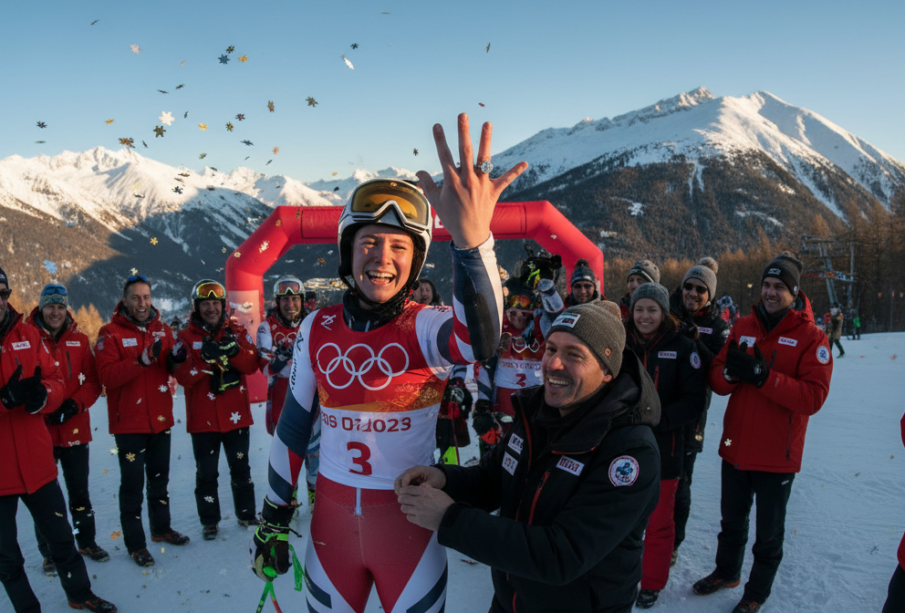 Zlatá medaile a zásnubní prsten. Breezy Johnson má za sebou olympiádu snů