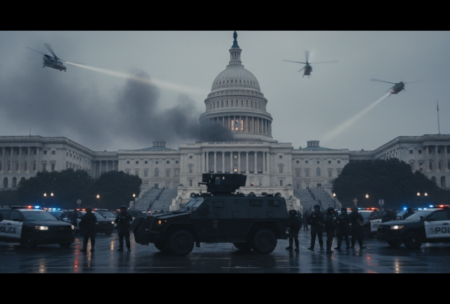 Osmnáctiletý Američan s brokovnicí běžel na Kapitol - policie ho zadržela těsně před Trumpovým projevem