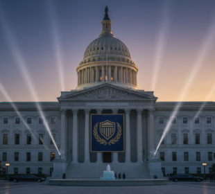 Trumpův banner na ministerstvu spravedlnosti vyvolává kontroverze