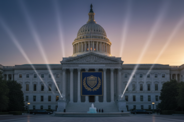 Trumpův banner na ministerstvu spravedlnosti vyvolává kontroverze