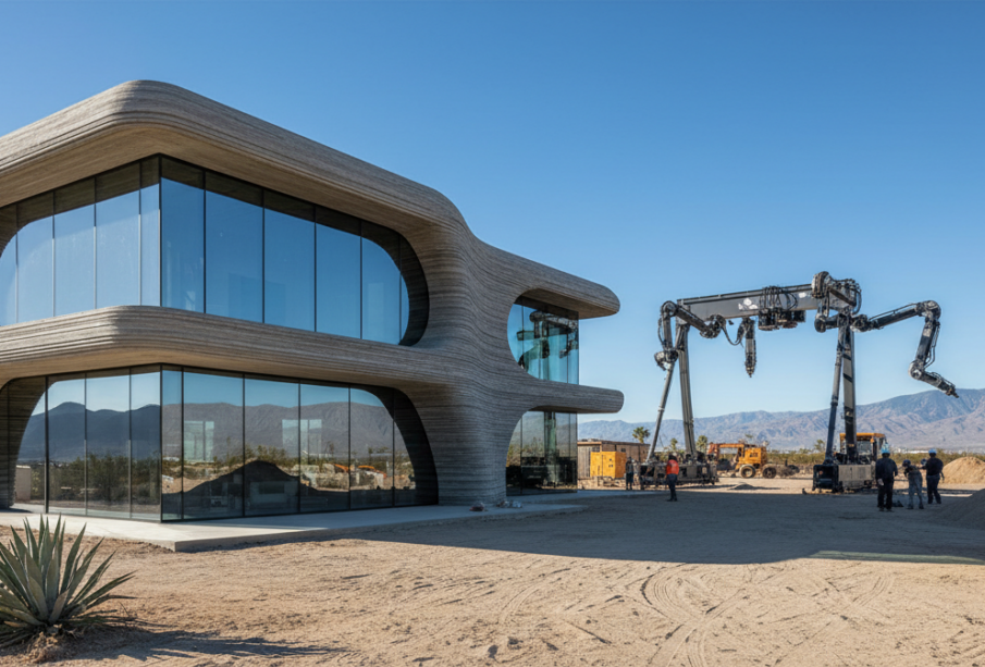 Roboti postavili první 3D tištěné domy v Kalifornii. Stojí 8,6 milionu korun a vzniknou za 10 dní