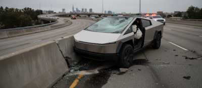 Cybertruck v Houstonu selhal na křižovatce: Matka s dítětem skončila v betonu místo na silnici