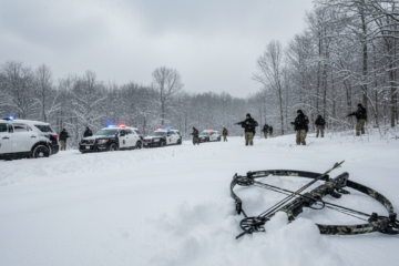 Útok kuší v americké rodině: Otec přežil střelu do obličeje, syn skončil ve sněhu